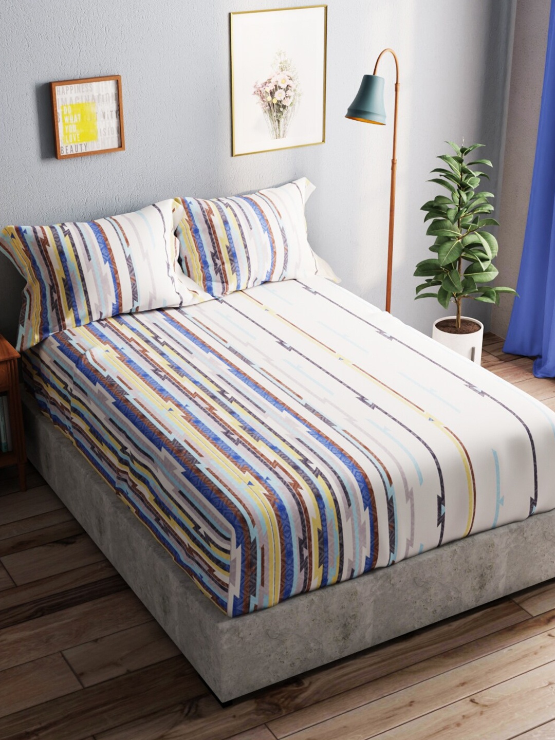 BIANCA Amolina White & Brown Striped Cotton 140 TC Queen Bedsheet With 2 Pillow Covers
BIANCA Amolina White & Brown Striped Cotton 140 TC Queen Bedsheet With 2 Pillow Covers