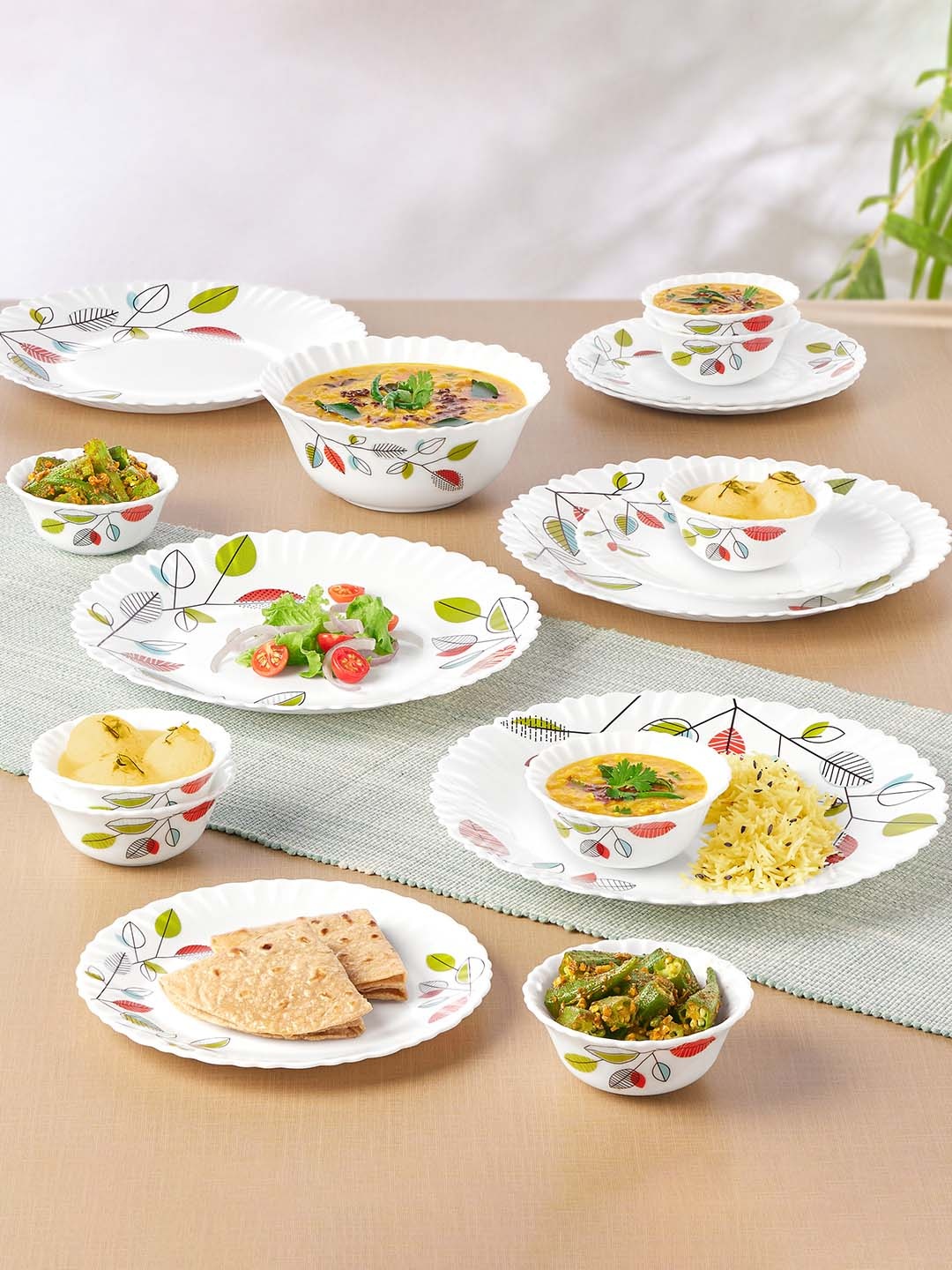 Larah by BOROSIL Galaxy White & Red 17 Pieces Floral Printed Opalware Glossy Dinner Set
Larah by BOROSIL Galaxy White & Red 17 Pieces Floral Printed Opalware Glossy Dinner Set