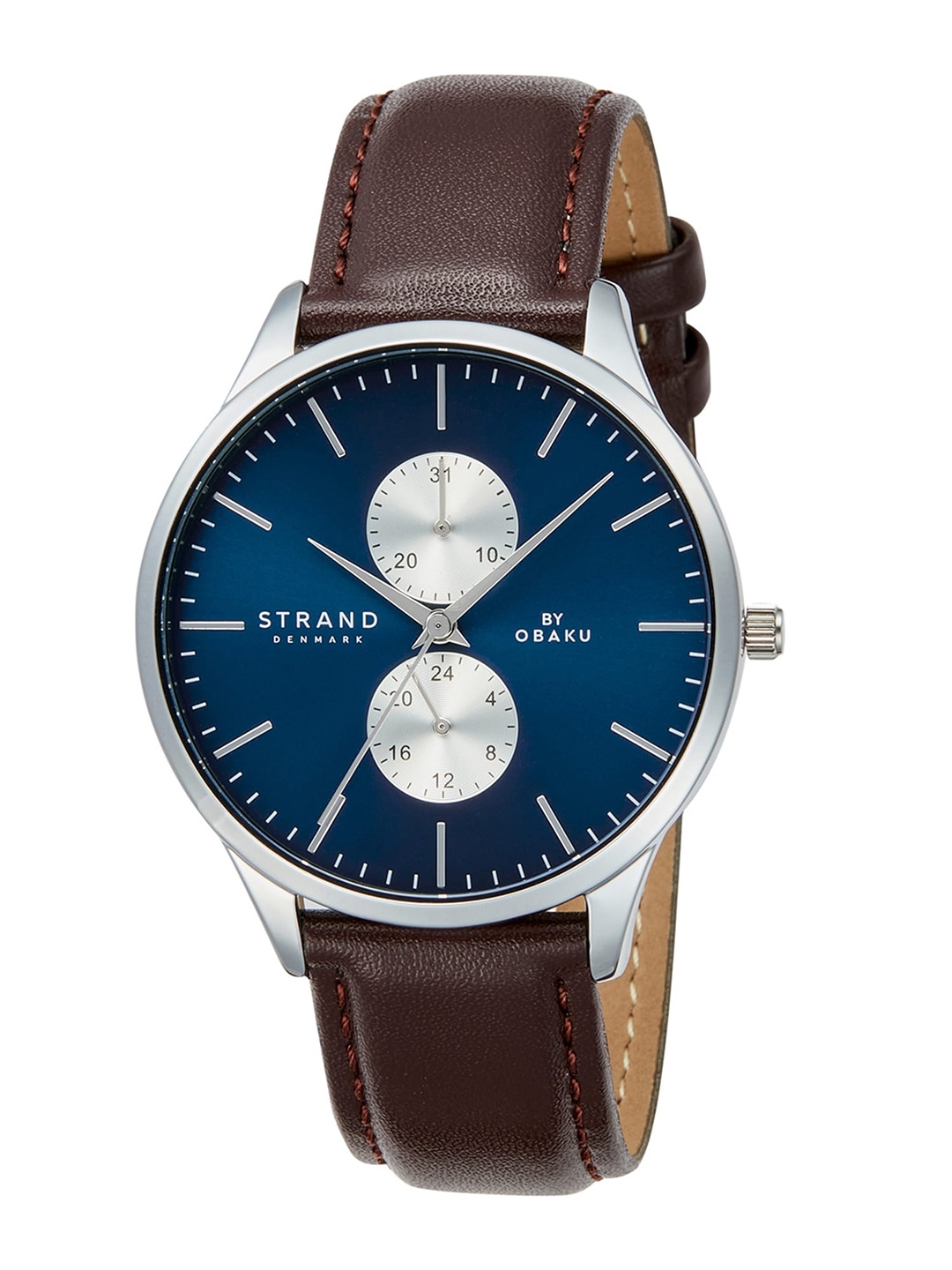 STRAND BY OBAKU Men Leather Straps Analogue Multi Function Watch S703GMCLVN-DS, Blue
STRAND BY OBAKU Men Leather Straps Analogue Multi Function Watch S703GMCLVN-DS, Blue