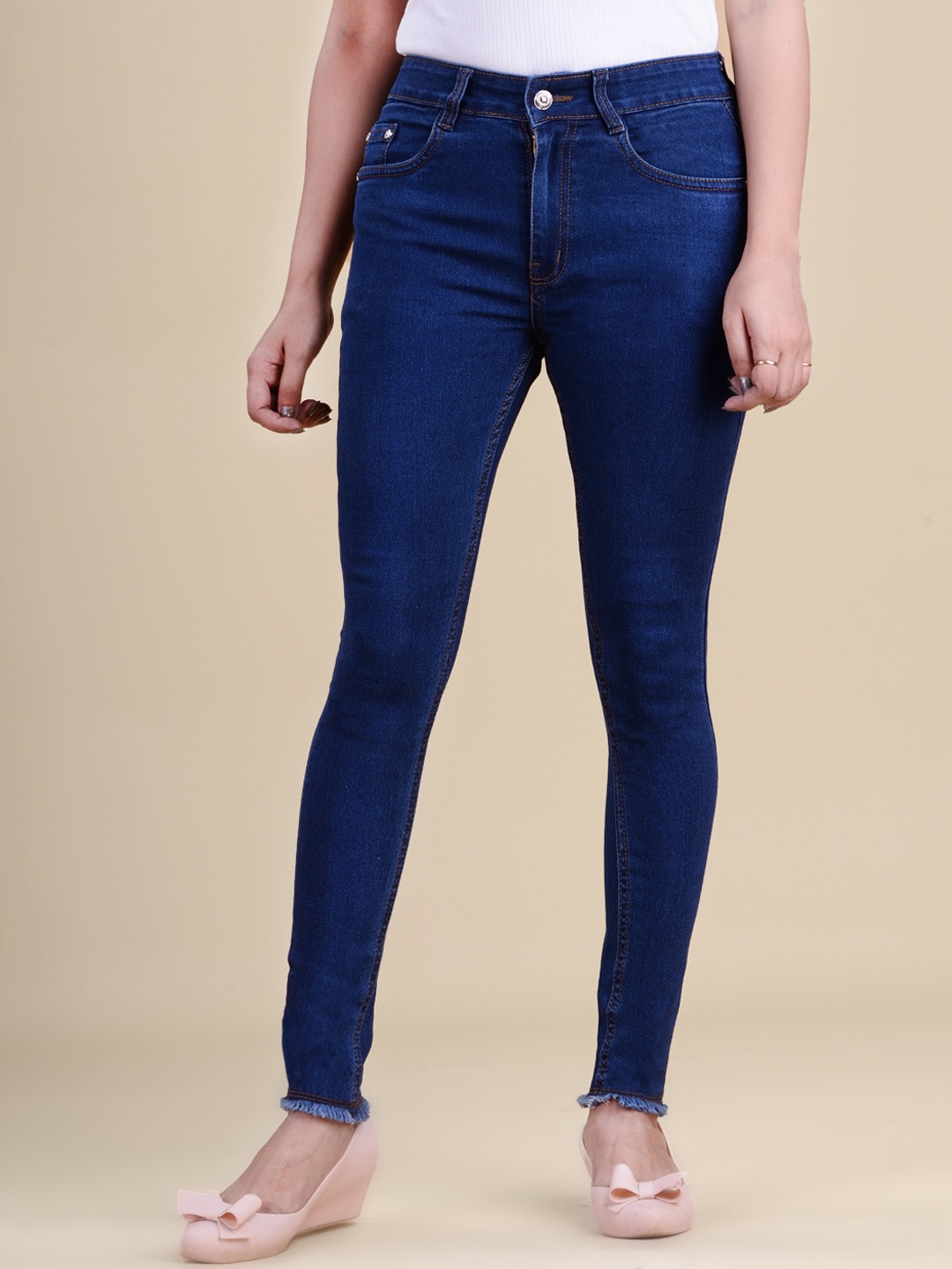 Quassia Women High Rise Skin Tight Skinny Fit Bleached Frayed Denim Stretchable Jeans, Blue
Quassia Women High Rise Skin Tight Skinny Fit Bleached Frayed Denim Stretchable Jeans, Blue