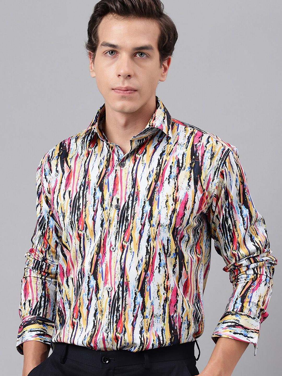 Hancock Men Pink & Multi Abstract Digital Print Pure Cotton Satin Slim Fit Party Shirt
Hancock Men Pink & Multi Abstract Digital Print Pure Cotton Satin Slim Fit Party Shirt