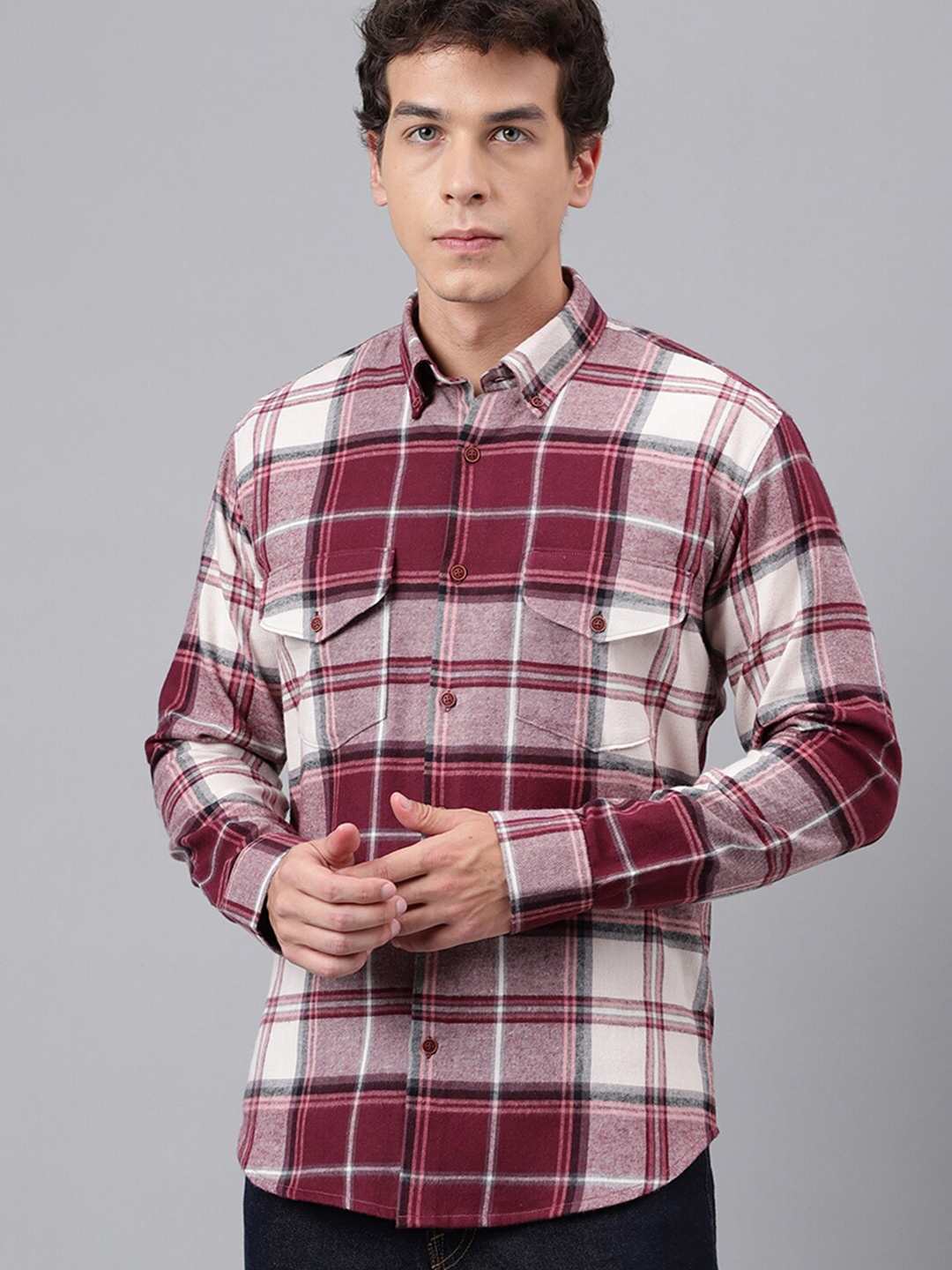 Hancock Plaided Flannel Checked Pure Cotton Button Down Slim Fit Casual Shirt, Burgundy
Hancock Plaided Flannel Checked Pure Cotton Button Down Slim Fit Casual Shirt, Burgundy