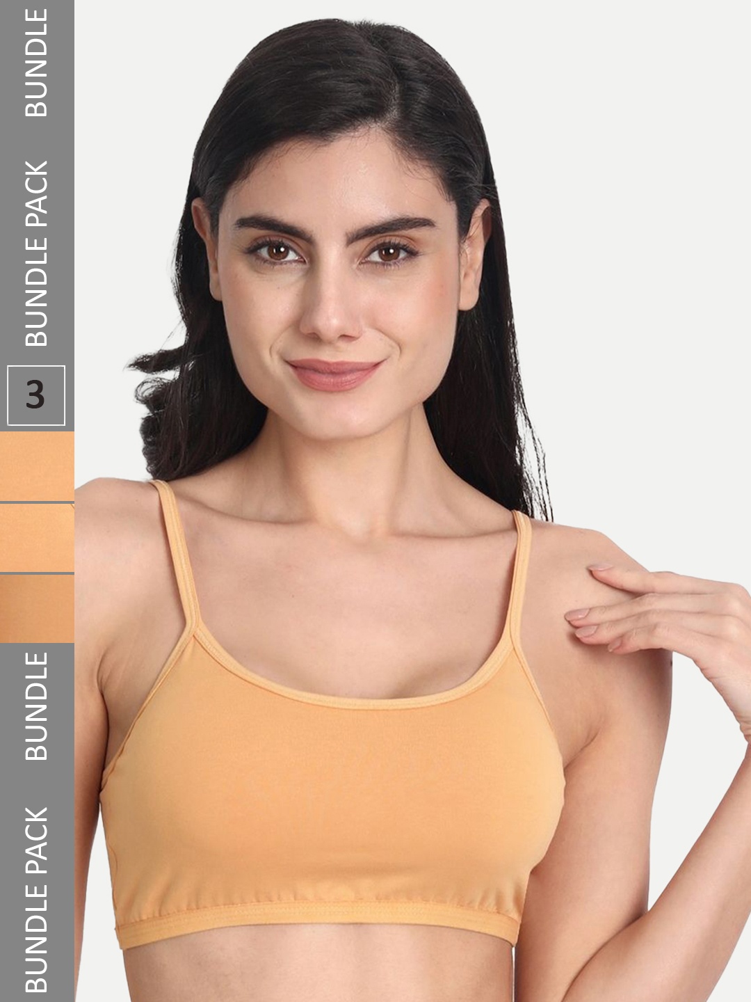 Aimly Pack Of 3 Non-Padded Seamless Medium Coverage Cotton Sports Bra With All Day Comfort, Beige
Aimly Pack Of 3 Non-Padded Seamless Medium Coverage Cotton Sports Bra With All Day Comfort, Beige