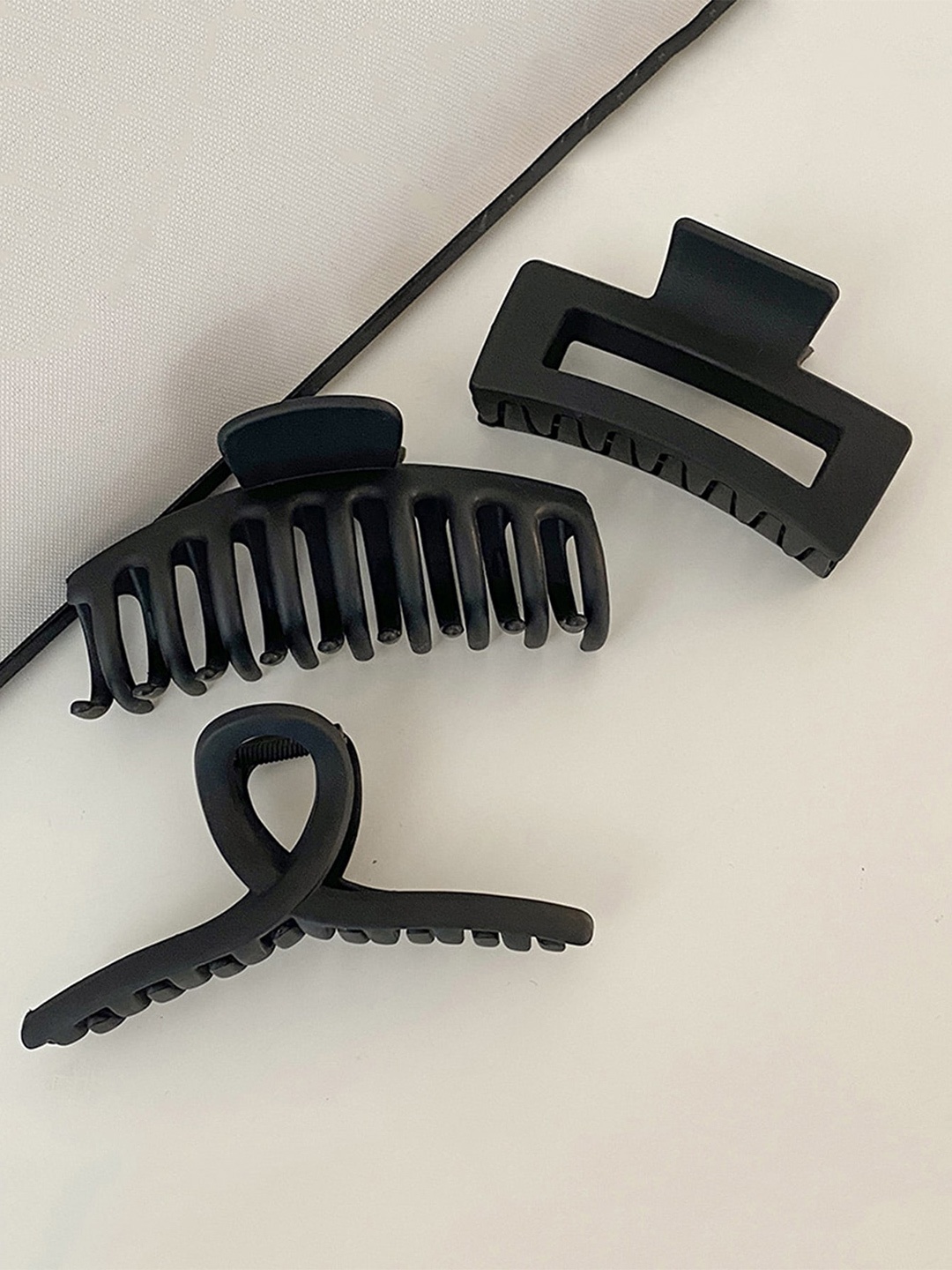 Krelin Set of 3 Matte Claw Clips, Black