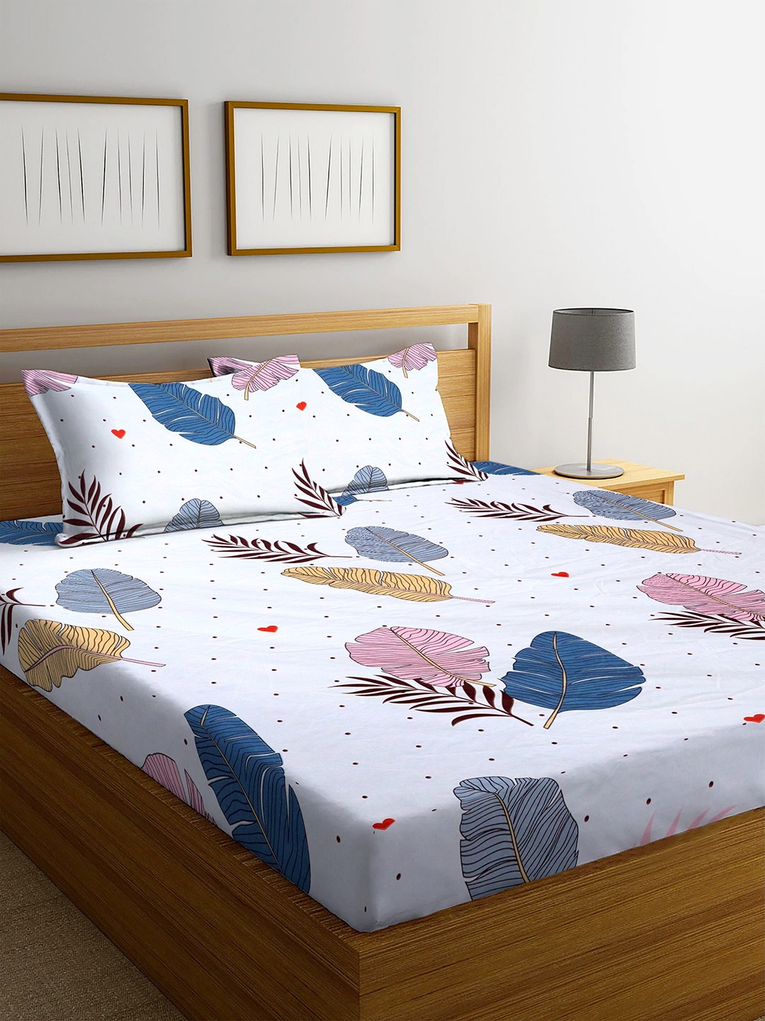 Stylespace by Isha White & Blue Floral Cotton 250 TC King Bedsheet With 2 Pillow Covers
Stylespace by Isha White & Blue Floral Cotton 250 TC King Bedsheet With 2 Pillow Covers