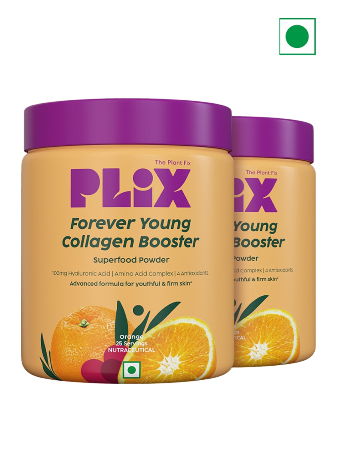 PLIX THE PLANT FIX Set of 2 Forever Young Collagen Supplement Powder 200 g each - Orange
PLIX THE PLANT FIX Set of 2 Forever Young Collagen Supplement Powder 200 g each - Orange