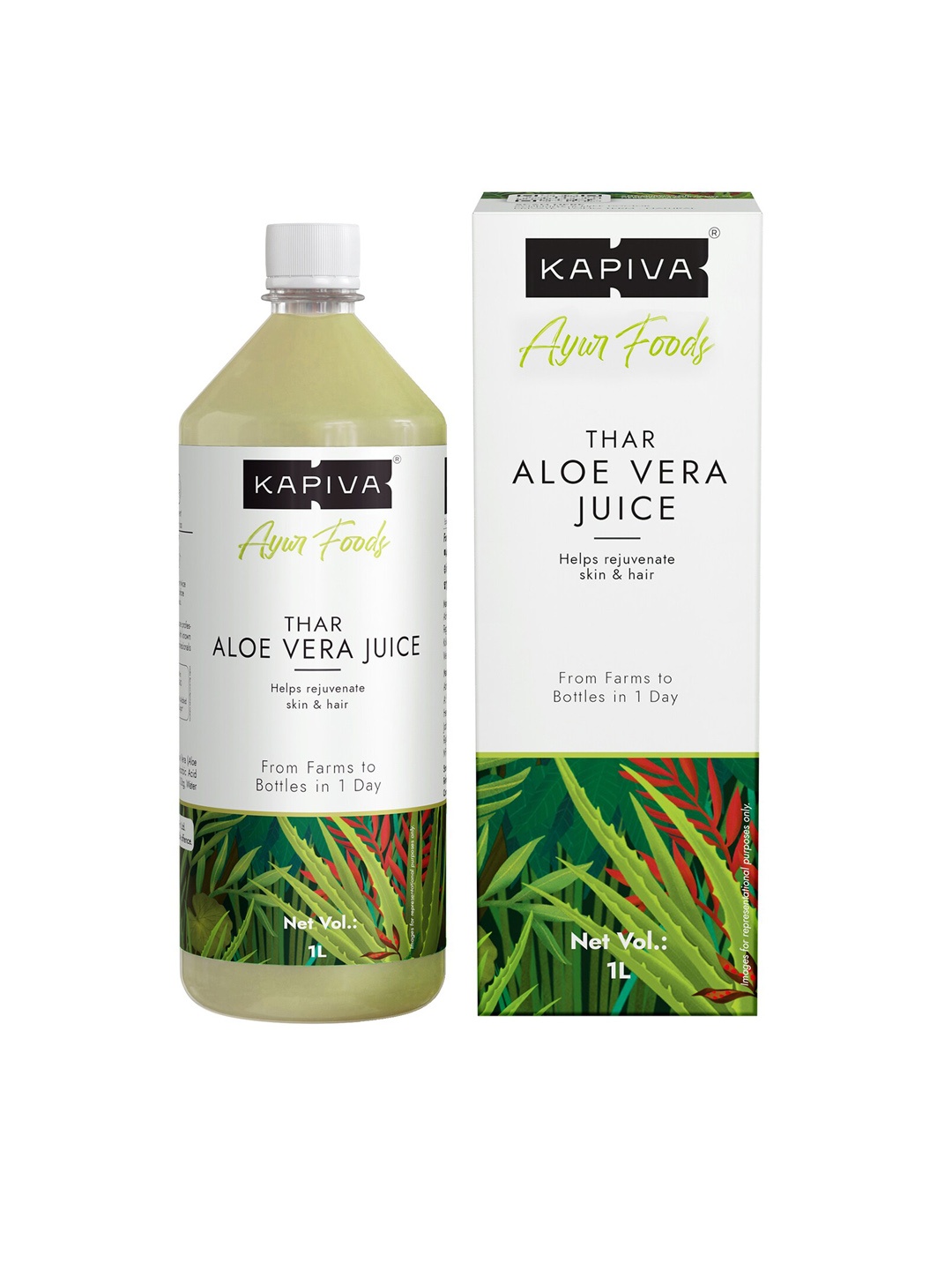 Kapiva Thar Aloe Vera Juice To Helps Rejuvenates Skin & Hair & Maintain Healthy Gut - 1L, White
Kapiva Thar Aloe Vera Juice To Helps Rejuvenates Skin & Hair & Maintain Healthy Gut - 1L, White