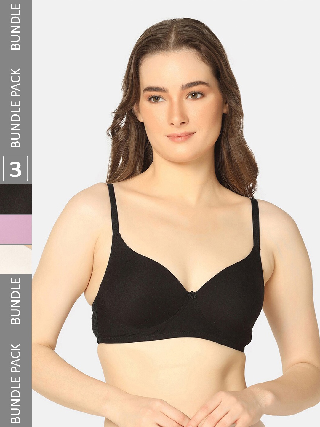 Curvy Love Pack Of 3 Seamless Lightly Padded Medium Coverage All Day Comfort T Shirt Bra, Black
Curvy Love Pack Of 3 Seamless Lightly Padded Medium Coverage All Day Comfort T Shirt Bra, Black