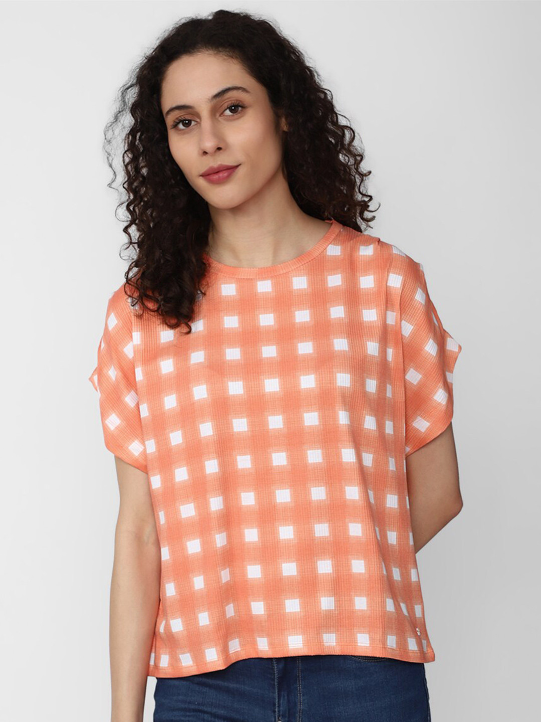 Van Heusen Woman Checked Boxy Top, Peach
Van Heusen Woman Checked Boxy Top, Peach