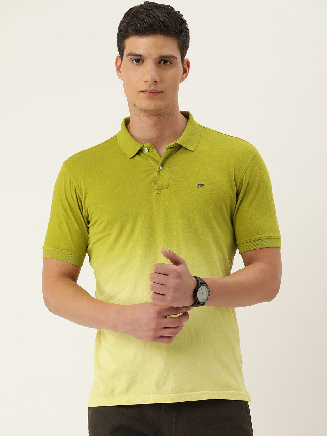 Peter England Men Colourblocked Polo Collar Pure Cotton Slim Fit T-shirt, Green
Peter England Men Colourblocked Polo Collar Pure Cotton Slim Fit T-shirt, Green