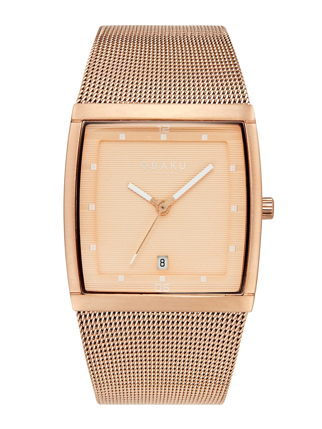 Obaku Patterned Stainless Steel Bracelet Style Straps Analogue Watch-V102GDVVMV, Rose gold
Obaku Patterned Stainless Steel Bracelet Style Straps Analogue Watch-V102GDVVMV, Rose gold