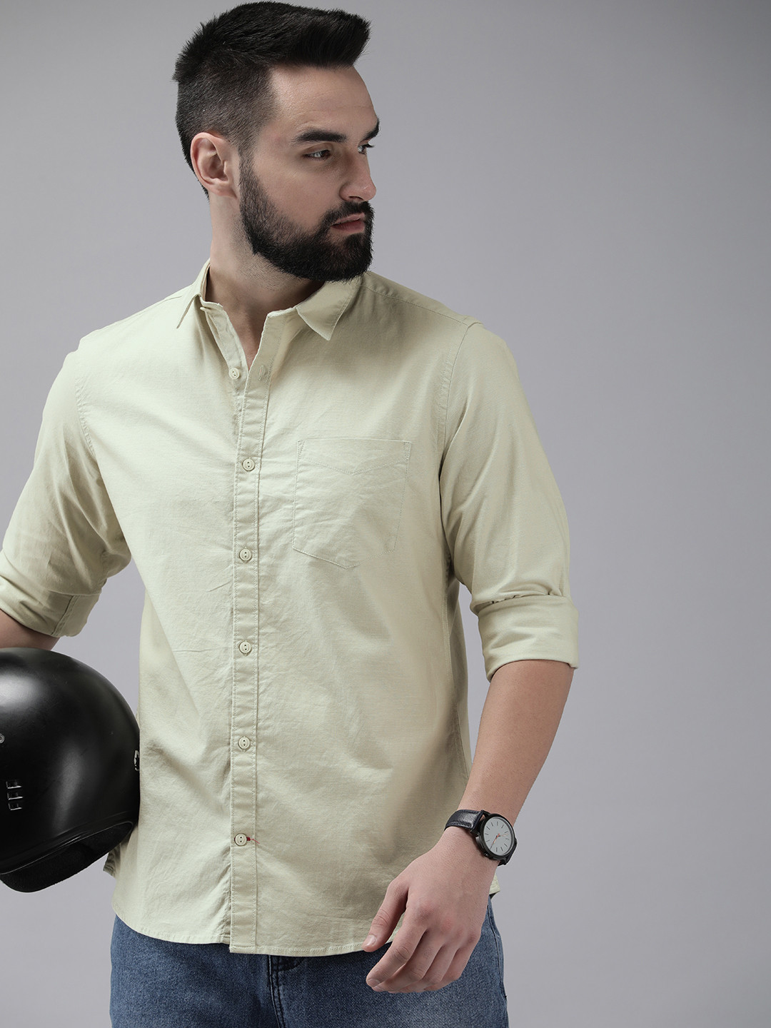 Roadster Men Opaque Casual Shirt, Green
Roadster Men Opaque Casual Shirt, Green