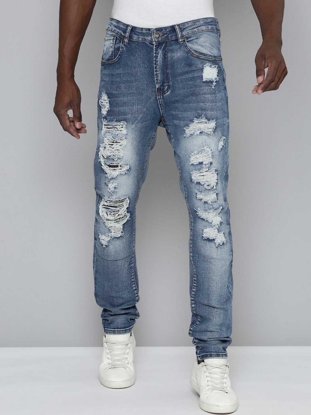 WAIMEA Men Hollywood Skinny Fit Highly Distressed Heavy Fade Stretchable Jeans, Blue
WAIMEA Men Hollywood Skinny Fit Highly Distressed Heavy Fade Stretchable Jeans, Blue