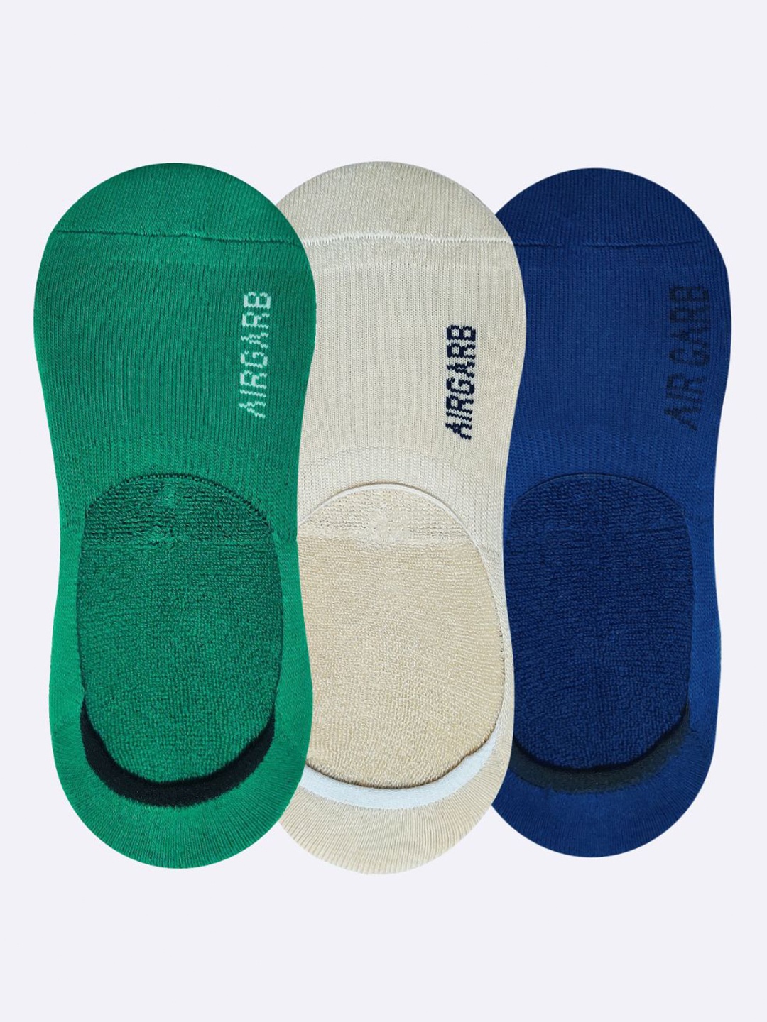 AIR GARB Pack of 3 Shoe-liner Socks, Green