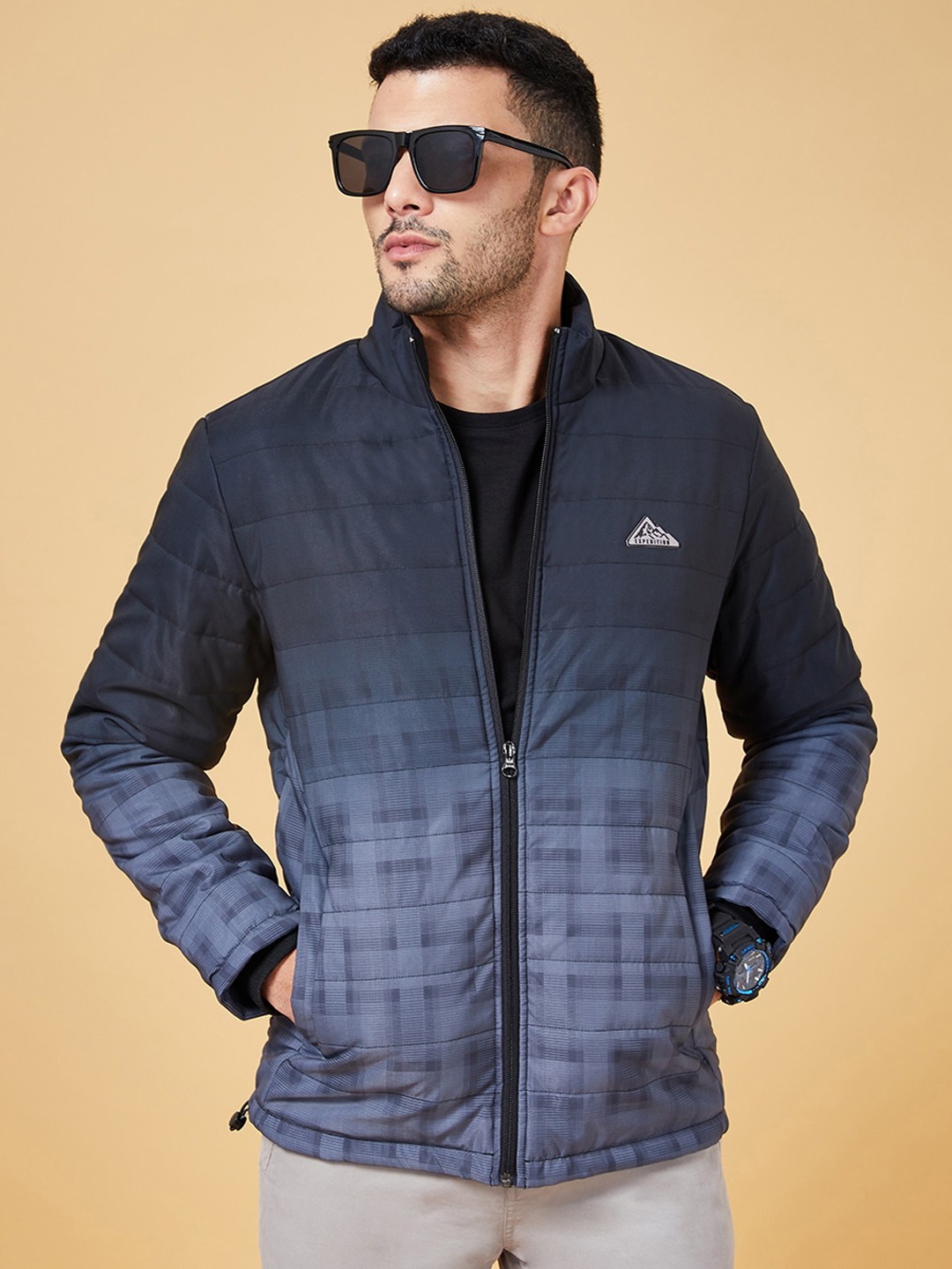Urban Ranger by pantaloons Abstract Printed Mock Collar Quilted Jacket with Patchwork, Black
Urban Ranger by pantaloons Abstract Printed Mock Collar Quilted Jacket with Patchwork, Black