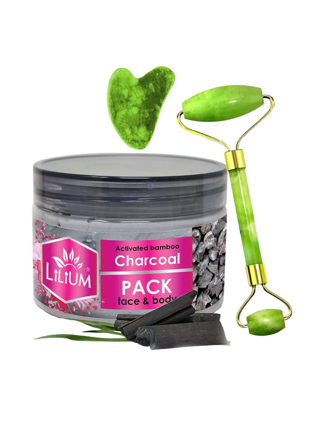 Lilium Activated Bamboo Charcoal Face & Body Pack, 250g with Double Side Face Roller, White
Lilium Activated Bamboo Charcoal Face & Body Pack, 250g with Double Side Face Roller, White
