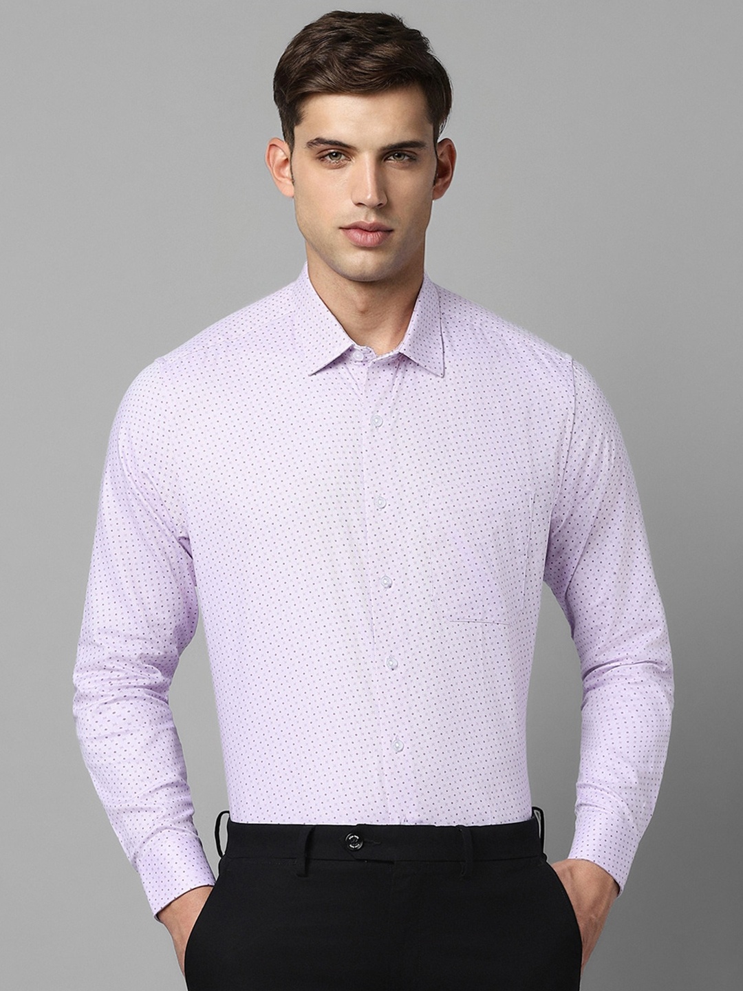 Louis Philippe Micro Ditsy Printed Spread Collar Long Sleeves Cotton Formal Shirt, Purple
Louis Philippe Micro Ditsy Printed Spread Collar Long Sleeves Cotton Formal Shirt, Purple