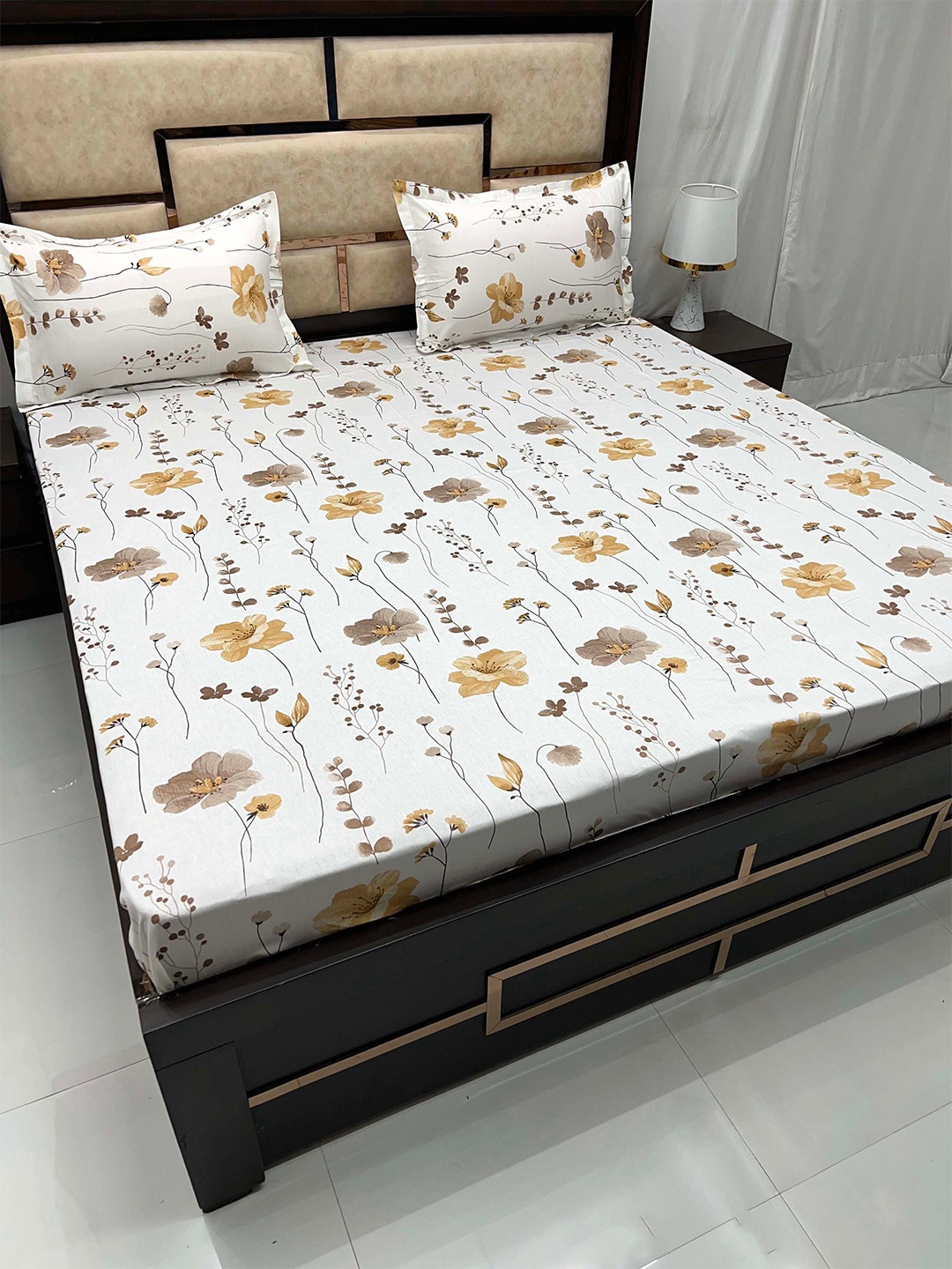 Pure Decor Velar Fur Sib White & Brown Floral Cotton 300TC King Bedsheet & 2 Pillow Covers
Pure Decor Velar Fur Sib White & Brown Floral Cotton 300TC King Bedsheet & 2 Pillow Covers