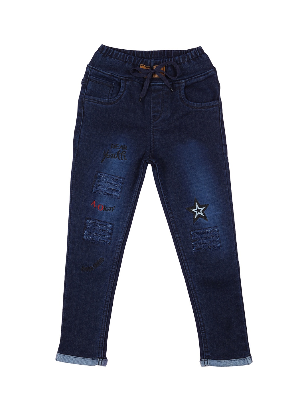 A-Okay Girls Mid-Rise Jogger Fit Mildly Distressed Light Fade Embroidered Jeans, Blue
A-Okay Girls Mid-Rise Jogger Fit Mildly Distressed Light Fade Embroidered Jeans, Blue