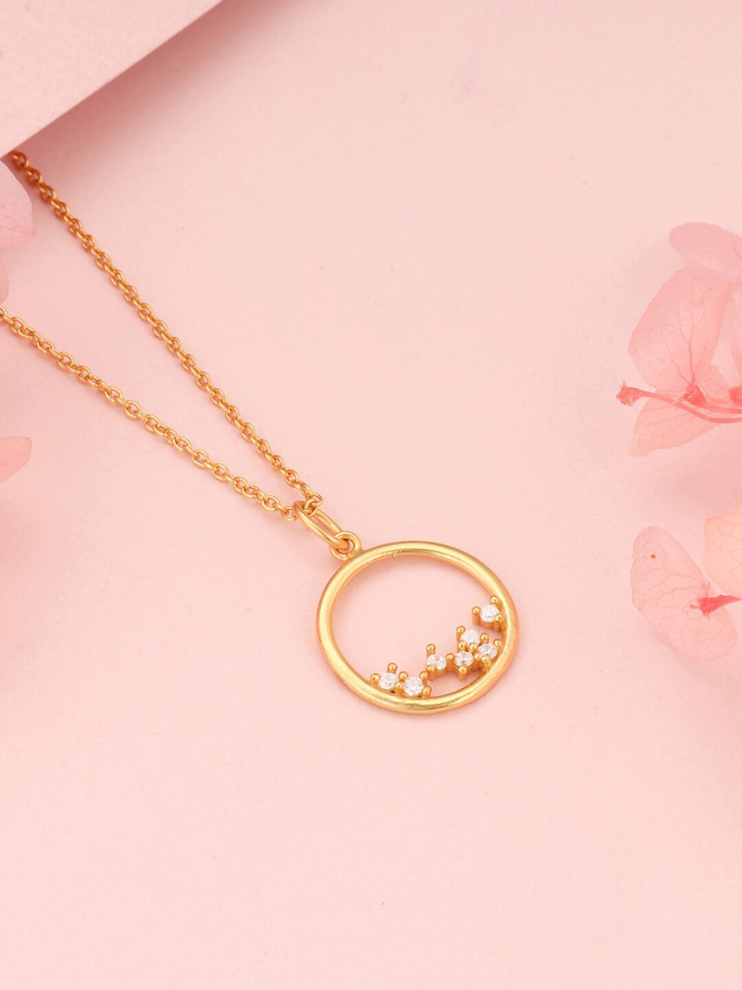 GIVA 925 Sterling Silver Gold-Plated CZ Studded Pendant With Chain
GIVA 925 Sterling Silver Gold-Plated CZ Studded Pendant With Chain