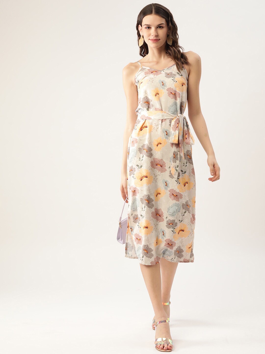 DressBerry White & Yellow Floral Printed Shoulder Straps Tie-Ups Detail Sheath Midi Dress
DressBerry White & Yellow Floral Printed Shoulder Straps Tie-Ups Detail Sheath Midi Dress