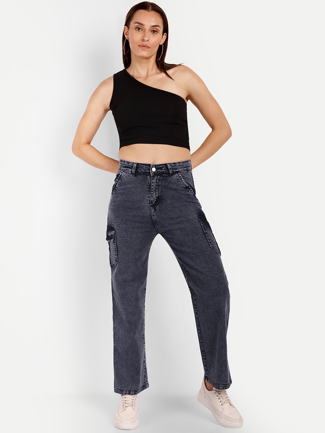 Next One Women Smart Wide Leg High-Rise Clean Look Stretchable Cargo Jeans, Navy blue
Next One Women Smart Wide Leg High-Rise Clean Look Stretchable Cargo Jeans, Navy blue