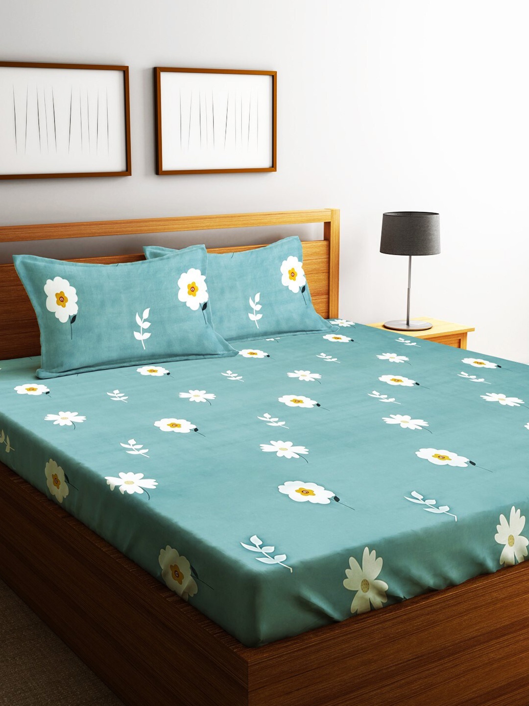 Home Sizzler Sea Green & White Floral Cotton 210TC King 1 Bedsheet with 2 Pillow Covers
Home Sizzler Sea Green & White Floral Cotton 210TC King 1 Bedsheet with 2 Pillow Covers