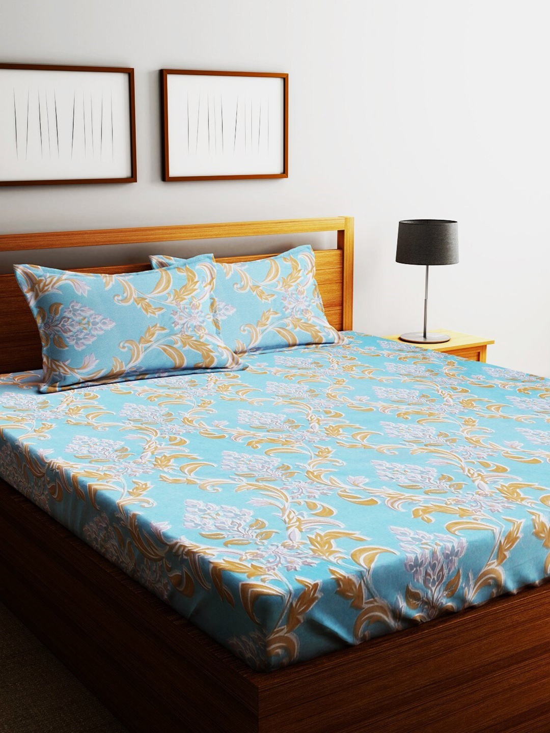 Home Sizzler Blue & White Ethnic Motifs Cotton 210 TC King Bedsheet With 2 Pillow Covers
Home Sizzler Blue & White Ethnic Motifs Cotton 210 TC King Bedsheet With 2 Pillow Covers