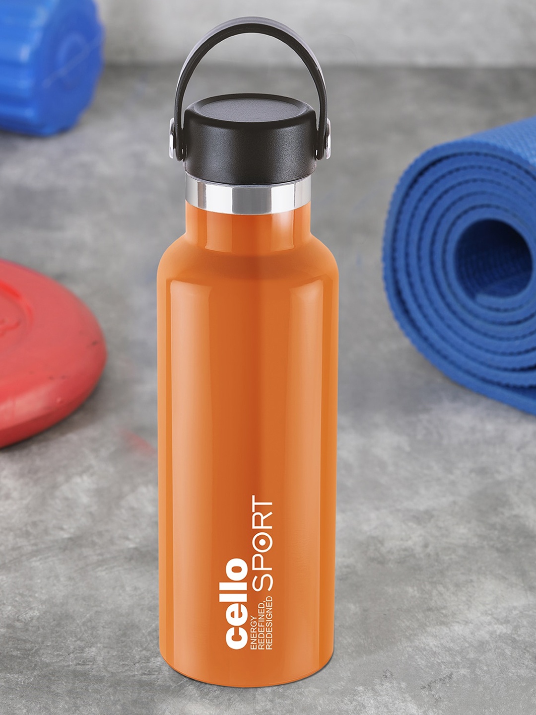 Cello Aqua Bliss Orange-Coloured Stainless Steel Double Walled Vaccusteel Flask-600ml
Cello Aqua Bliss Orange-Coloured Stainless Steel Double Walled Vaccusteel Flask-600ml