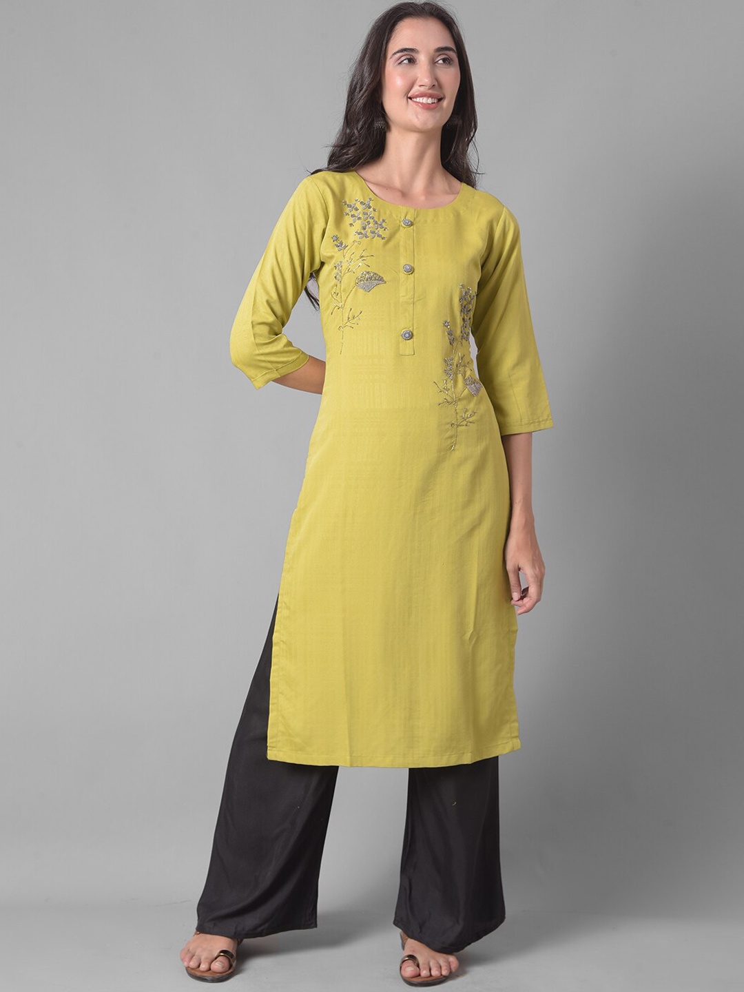 Dollar Missy Ethnic Motifs Embroidered Round Neck Stones & Beads Straight Kurta, Green
Dollar Missy Ethnic Motifs Embroidered Round Neck Stones & Beads Straight Kurta, Green
