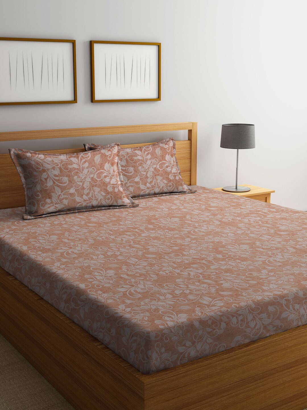 FABINALIV Brown & White Floral Pure Cotton 300 TC King Bedsheet With 2 Pillow Covers
FABINALIV Brown & White Floral Pure Cotton 300 TC King Bedsheet With 2 Pillow Covers