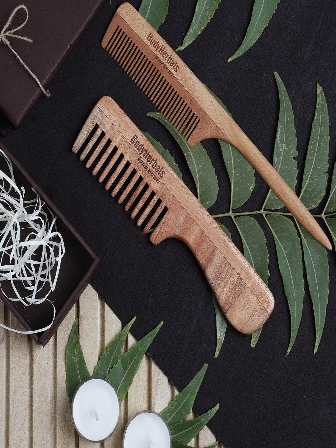BodyHerbals Set Of 2 Anti Static Handmade Neem Wood Handle Rake & Tail Comb, Brown
BodyHerbals Set Of 2 Anti Static Handmade Neem Wood Handle Rake & Tail Comb, Brown