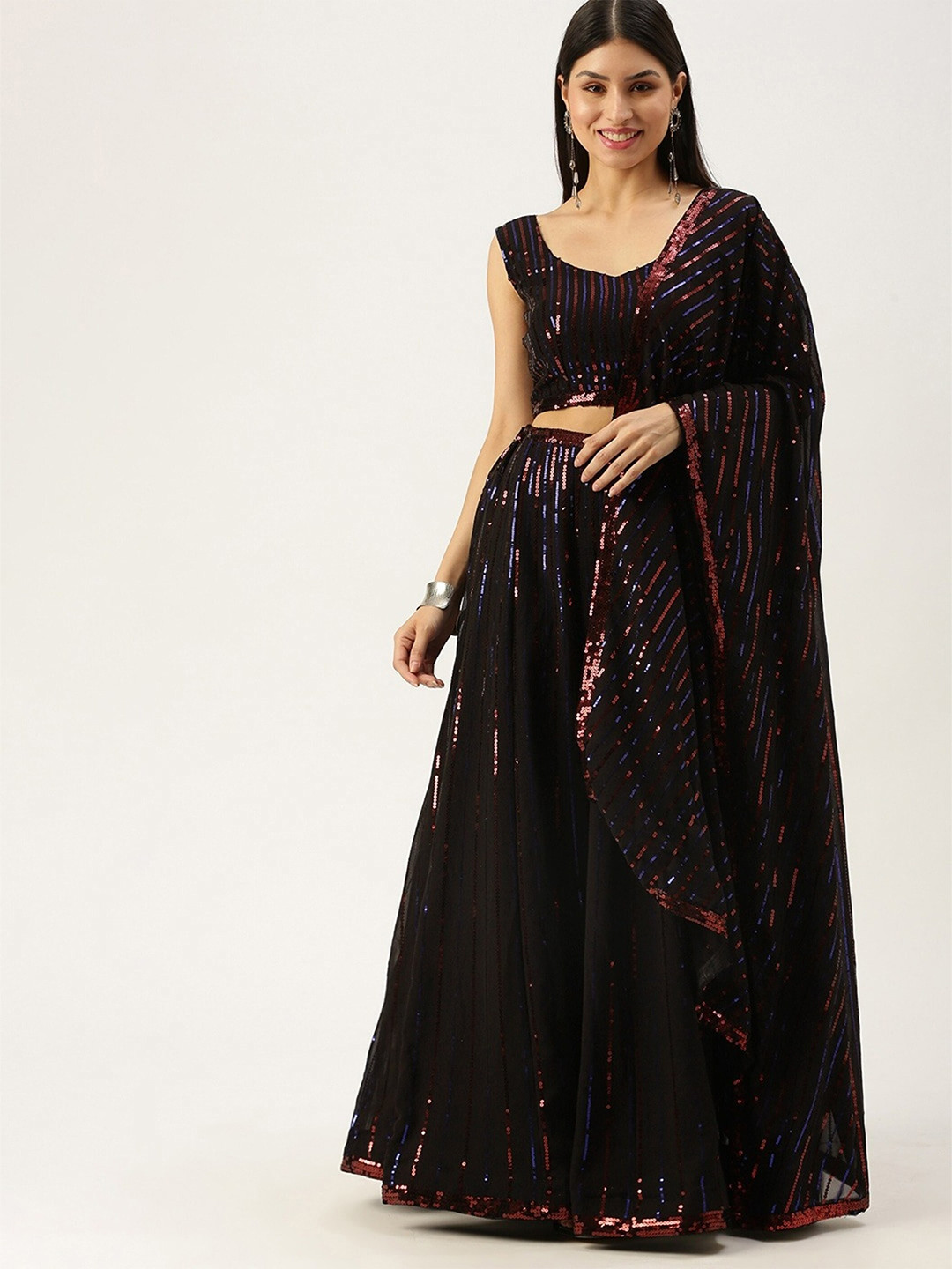 UDBHAV TEXTILE Embellished Semi-Stitched Lehenga & Unstitched Blouse With Dupatta, Black
UDBHAV TEXTILE Embellished Semi-Stitched Lehenga & Unstitched Blouse With Dupatta, Black
