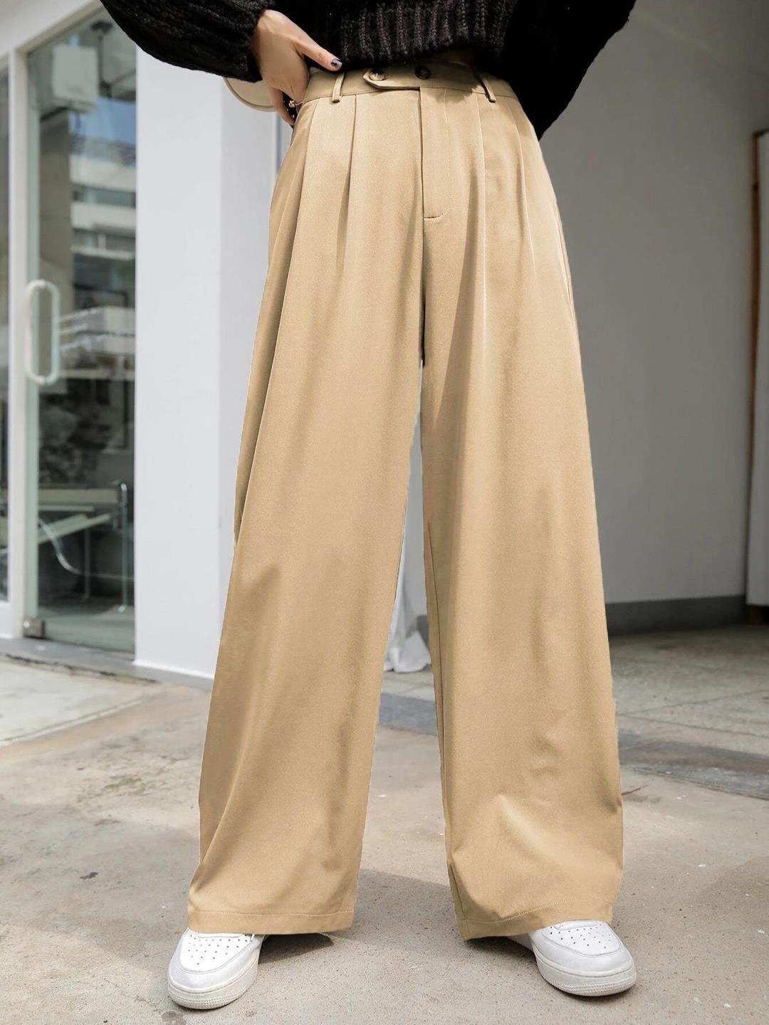 Kotty Women Relaxed Straight Leg Straight Fit High-Rise Easy Wash Parallel Trousers, Brown
Kotty Women Relaxed Straight Leg Straight Fit High-Rise Easy Wash Parallel Trousers, Brown