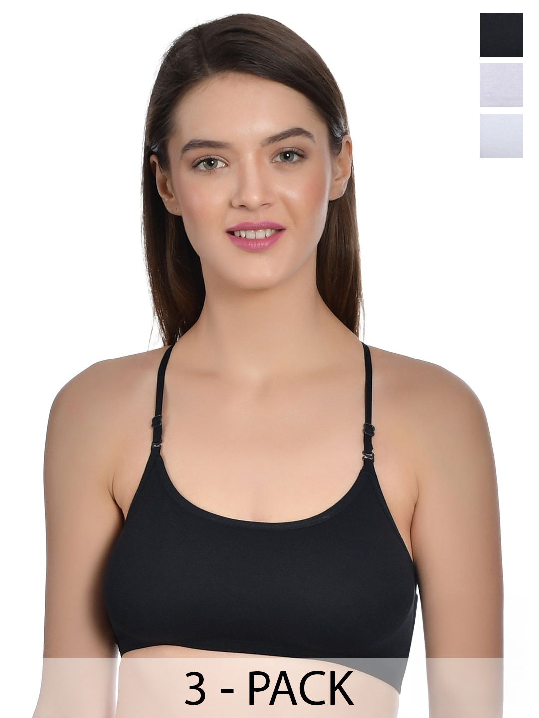 Aimly Pack Of 3 Non Padded Full Coverage Cotton Sports Bra With All Day Comfort, Black
Aimly Pack Of 3 Non Padded Full Coverage Cotton Sports Bra With All Day Comfort, Black
