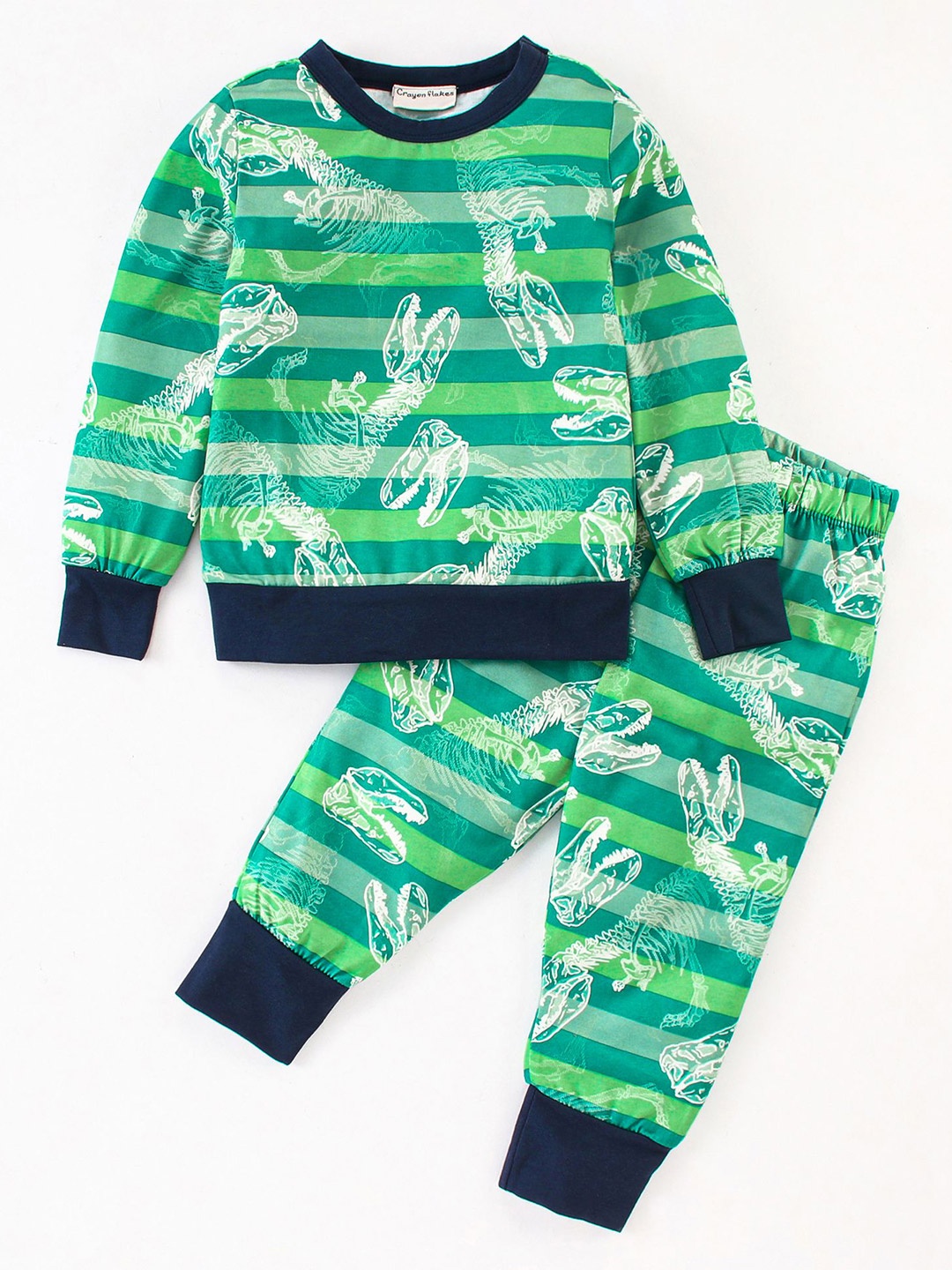 CrayonFlakes Girls Dinosaur Conversational Printed T-Shirt With Trousers, Green
CrayonFlakes Girls Dinosaur Conversational Printed T-Shirt With Trousers, Green