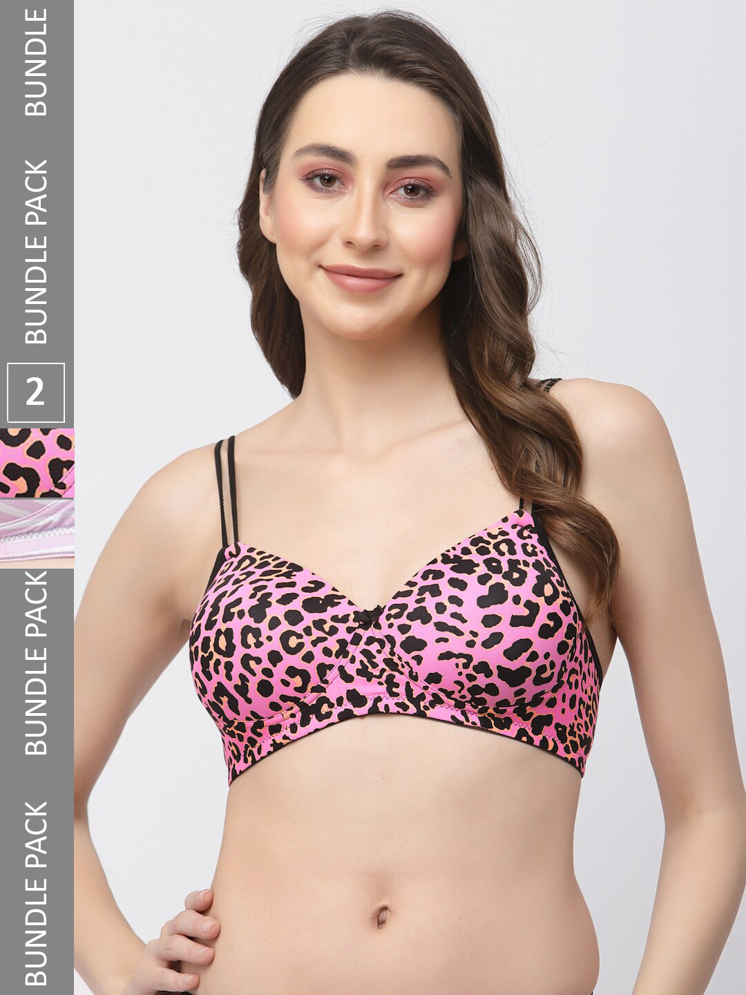 College Girl Pack of 2 Animal Printed Full Coverage T-shirt Bra with All Day Comfort, Pink 
College Girl Pack of 2 Animal Printed Full Coverage T-shirt Bra with All Day Comfort, Pink