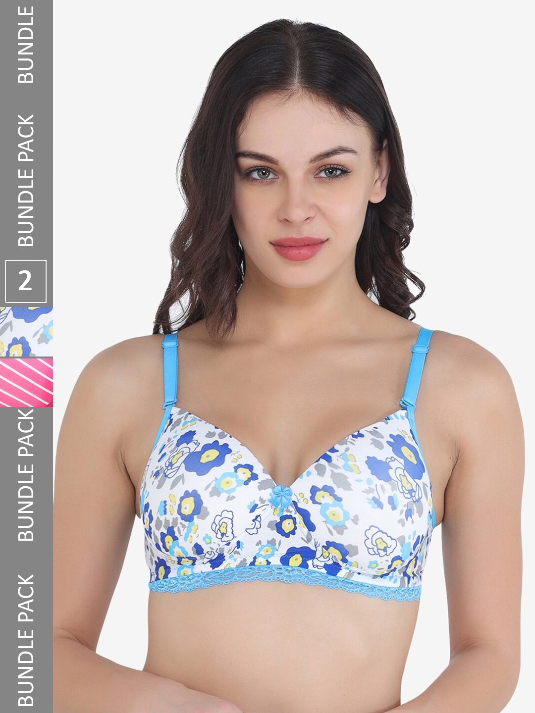 College Girl Pack Of 2 Printed Lightly Padded Full Coverage All Day Comfort T-Shirt Bra, Blue
College Girl Pack Of 2 Printed Lightly Padded Full Coverage All Day Comfort T-Shirt Bra, Blue