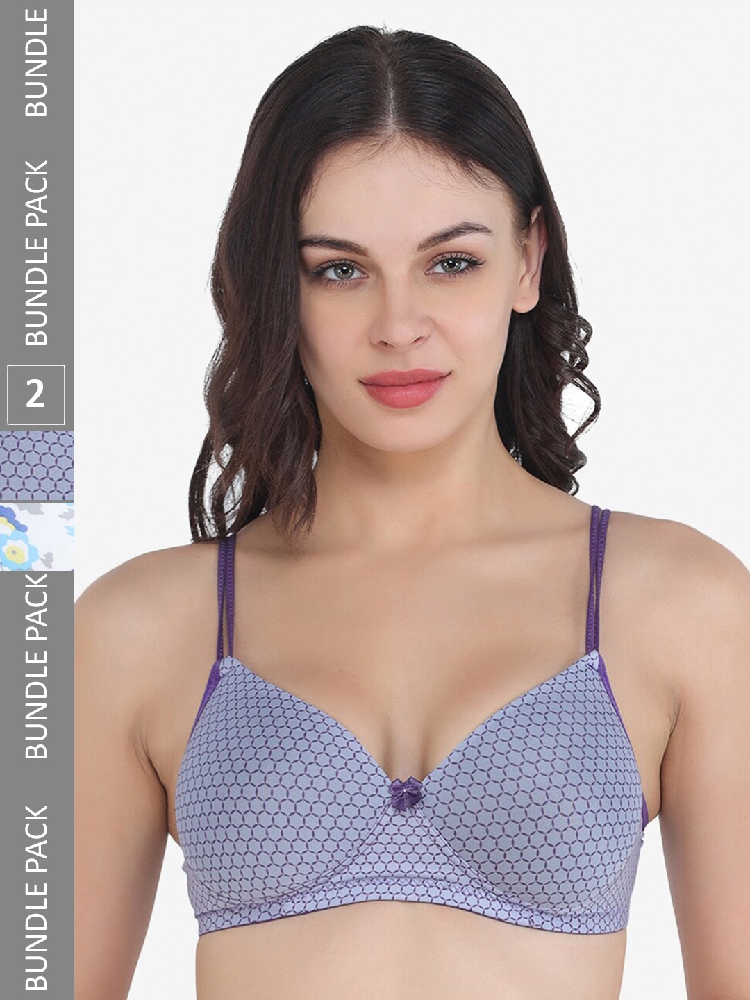 College Girl Pack Of 2 Printed Full Coverage All Day Comfort Lightly Padded Bra, White
College Girl Pack Of 2 Printed Full Coverage All Day Comfort Lightly Padded Bra, White
