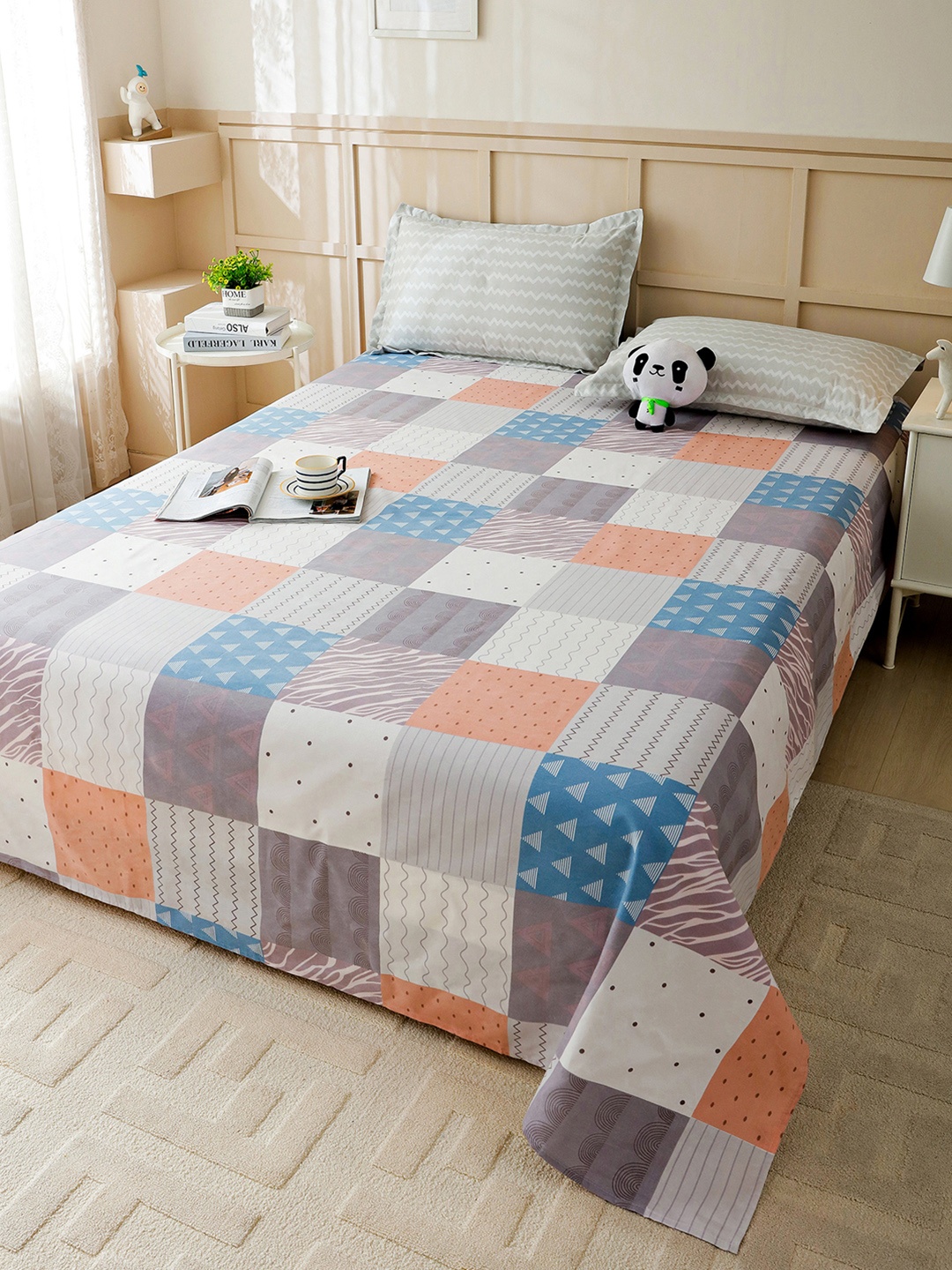 Story@home Arena Peach & White Geometric Microfiber 180TC Queen Bedsheet & 2 Pillow Covers
Story@home Arena Peach & White Geometric Microfiber 180TC Queen Bedsheet & 2 Pillow Covers