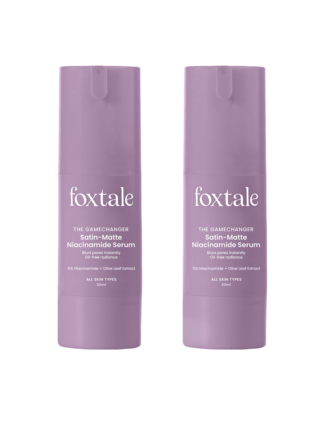 FoxTale Set Of 2 The Gamechanger Satin-Matte Niacinamide Face Serum - 30ml Each, Purple
FoxTale Set Of 2 The Gamechanger Satin-Matte Niacinamide Face Serum - 30ml Each, Purple