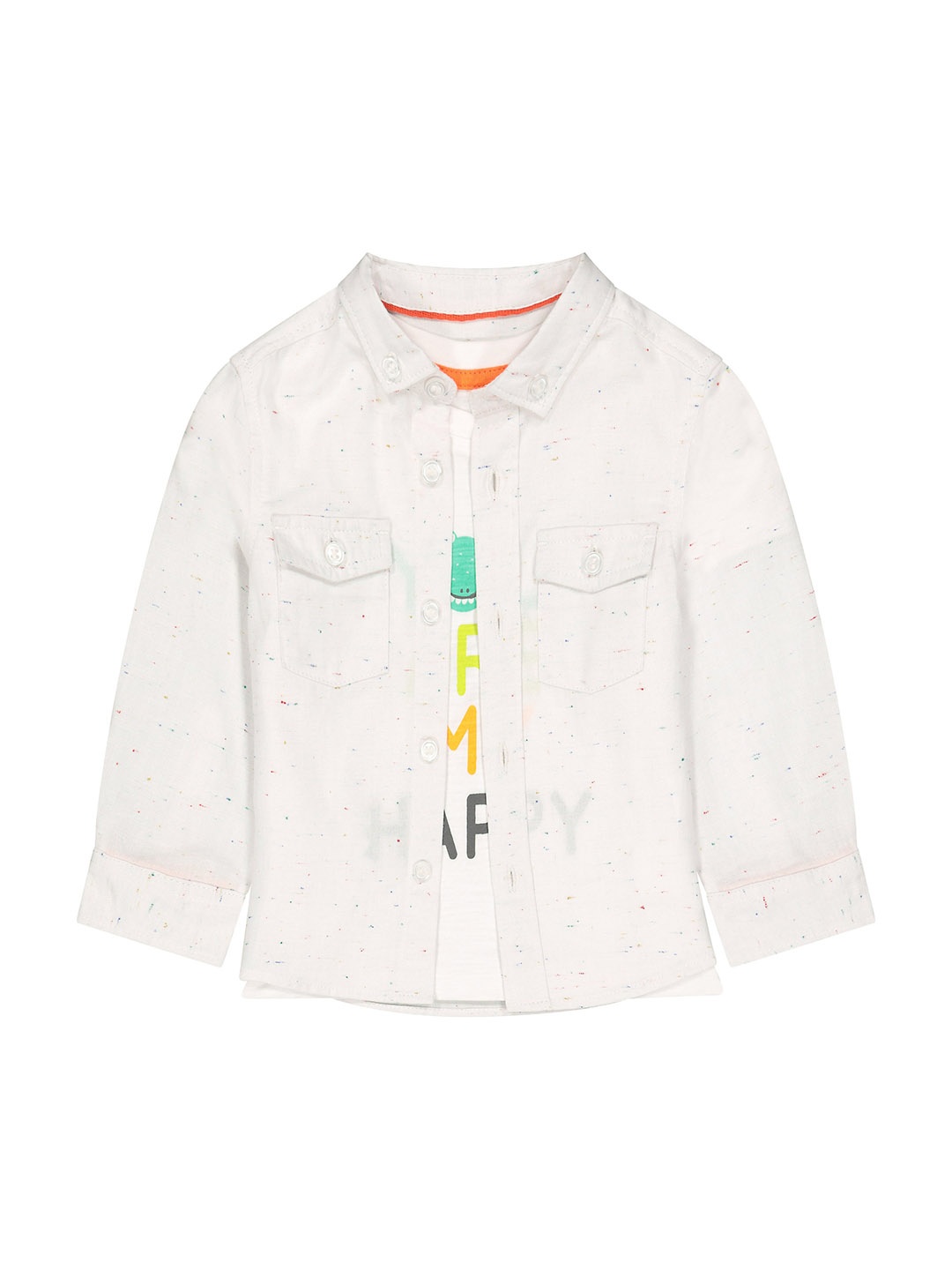 mothercare Infants Boys Self Design Opaque Pure Cotton Casual Shirt With T-Shirt, White
mothercare Infants Boys Self Design Opaque Pure Cotton Casual Shirt With T-Shirt, White