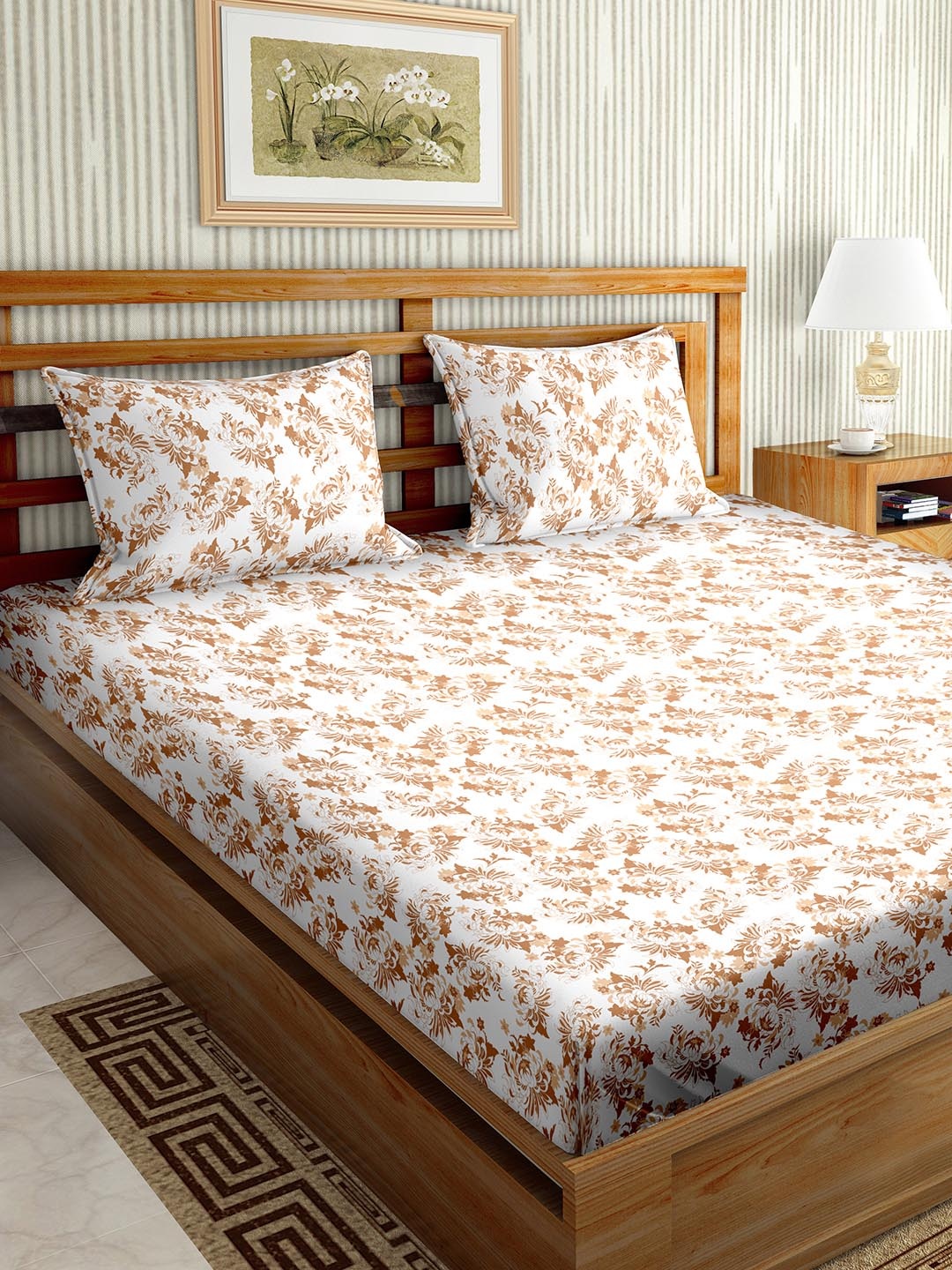 BELLA CASA Scarlet White Floral Cotton 220 TC Fitted King Bedsheet With 2 Pillow Covers
BELLA CASA Scarlet White Floral Cotton 220 TC Fitted King Bedsheet With 2 Pillow Covers