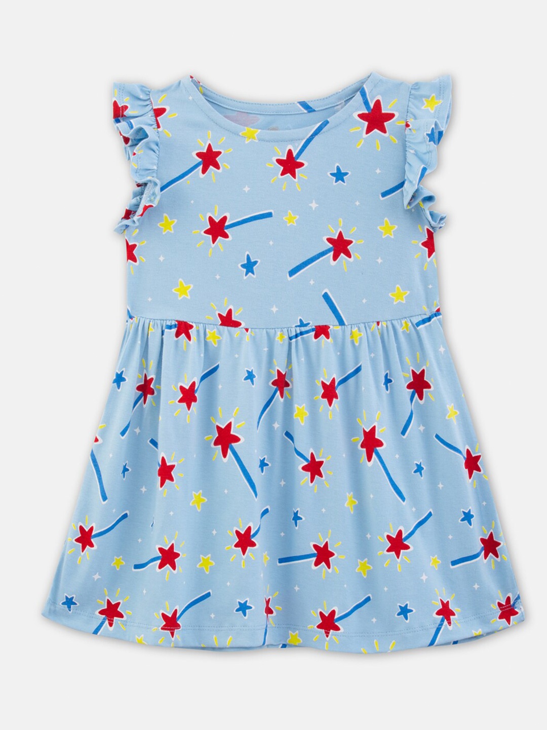 Cuddles for Cubs Girls Conversational Printed Flutter Sleeve Cotton Fit & Flare Dress, Blue
Cuddles for Cubs Girls Conversational Printed Flutter Sleeve Cotton Fit & Flare Dress, Blue