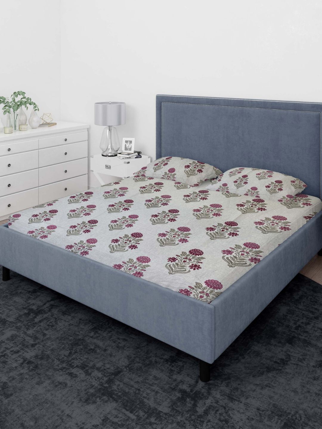 Sleeping Owls- because your sleep matters Allure Magenta Cotton 140 TC Queen Bedsheet Set, White
Sleeping Owls- because your sleep matters Allure Magenta Cotton 140 TC Queen Bedsheet Set, White