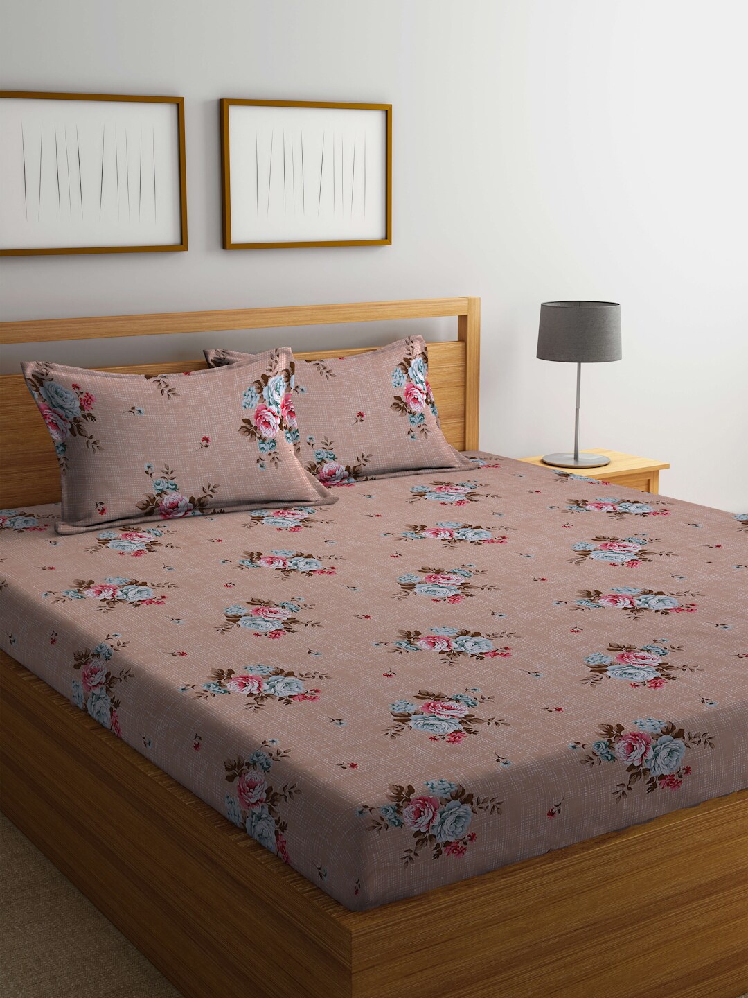 BOMBAY DYEING Epigram Brown & Blue Floral Cotton 120 TC Queen Bedsheet & Pillow Covers
BOMBAY DYEING Epigram Brown & Blue Floral Cotton 120 TC Queen Bedsheet & Pillow Covers
