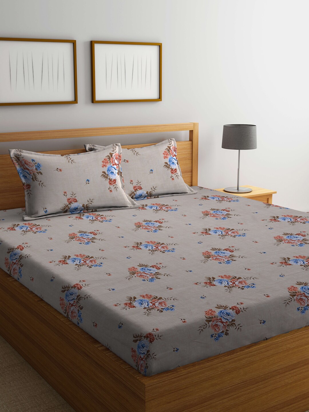 BOMBAY DYEING Epigram Grey & Orange Floral Cotton 120 TC King Bedsheet & Pillow Covers
BOMBAY DYEING Epigram Grey & Orange Floral Cotton 120 TC King Bedsheet & Pillow Covers