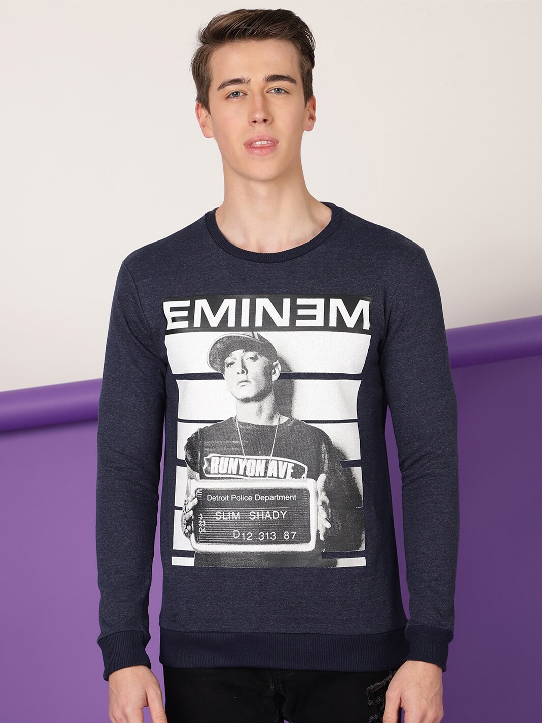 FTX Typography Printed Round Neck Sweatshirt, Navy blue