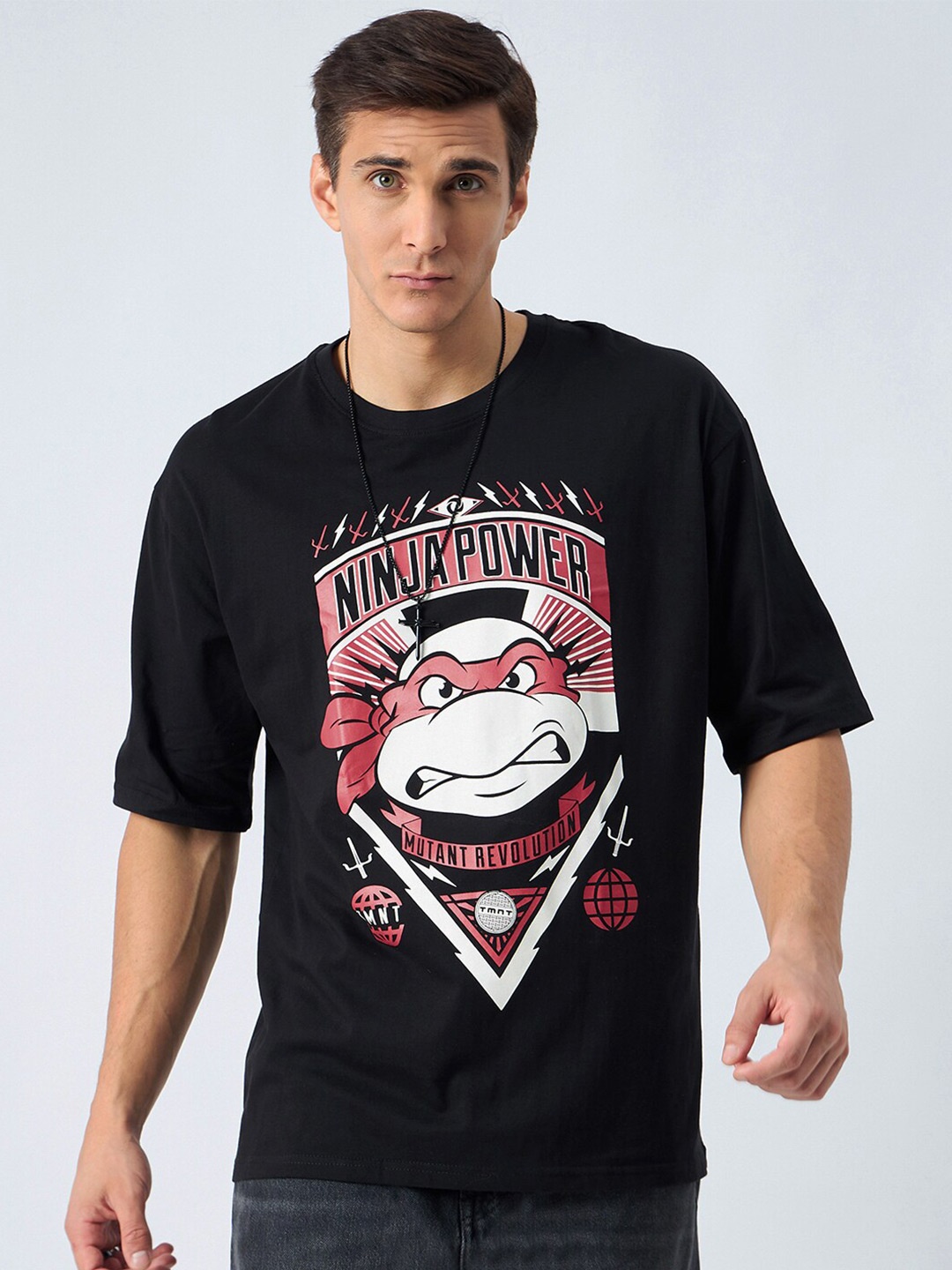 COLOR CAPITAL Mutant Ninja Turtles Printed Drop-Shoulder Oversized Pure Cotton T-shirt, Black
COLOR CAPITAL Mutant Ninja Turtles Printed Drop-Shoulder Oversized Pure Cotton T-shirt, Black