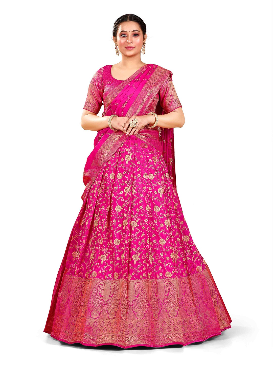 HALFSAREE STUDIO Woven Design Semi-Stitched Lehenga & Unstitched Blouse With Dupatta, Pink
HALFSAREE STUDIO Woven Design Semi-Stitched Lehenga & Unstitched Blouse With Dupatta, Pink
